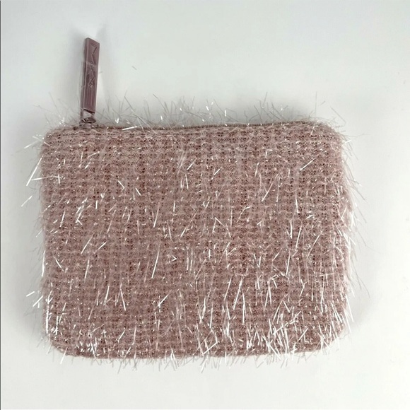 Mac Holiday 2020 Small Makeup Cosmetic Bag Case Pouch PINK Tinsel 5.5" x 4" - Picture 2 of 5